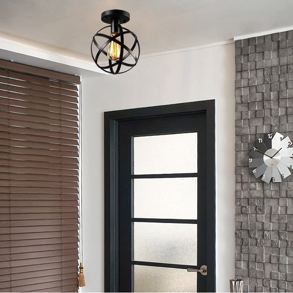 Modern Industrial Flush Mount Ceiling Light Brass Metal Spherical Ceiling Lamp Light Fixture for Hallway Stairway Porch Bedroom Kitchen Modern Industrial Flush Mount Ceiling Light Brass Metal Spherical Ceiling Lamp Light Fixture for Hallway Stairway Porch Bedroom Kitchen